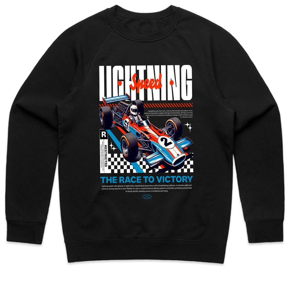 Lightning Speed: Retro Race Victory T-Shirt