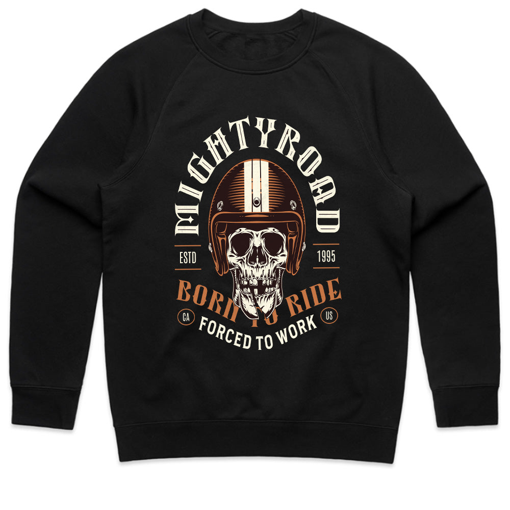 Mighty Road – Born to Ride, Forced to Work" Biker Spirit T-Shirt