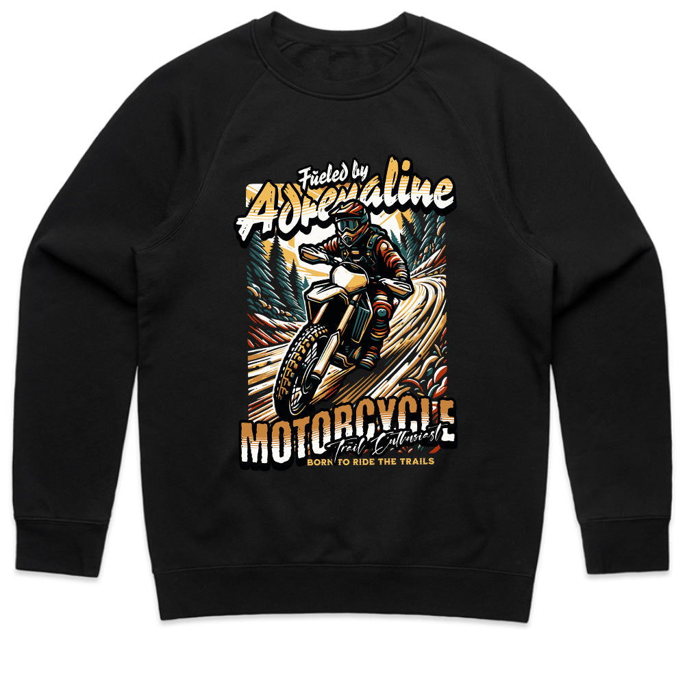 Fueled by Adrenaline – Motorcycle Trail Enthusiast Off-Road Biking T-Shirt