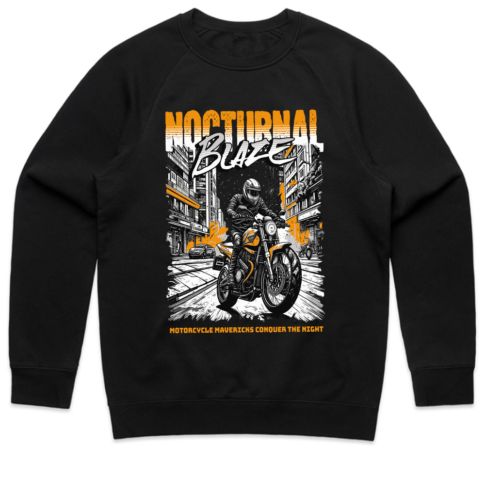 Nocturnal Blaze – Motorcycle Mavericks Graphic T-Shirt