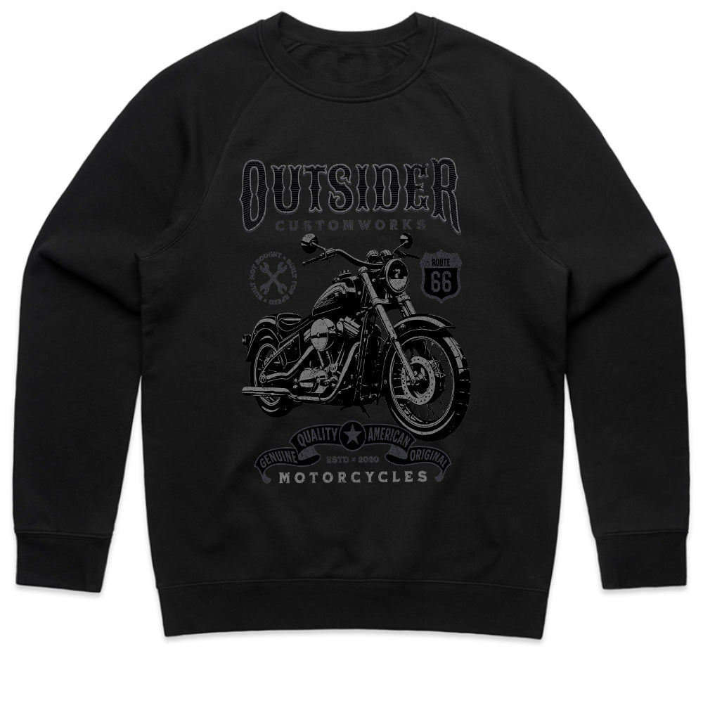 Outsider Customworks T-Shirt – Vintage Route 66 Motorcycle Builder Tee