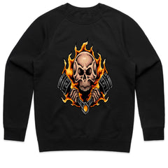 Flaming Biker Skull Shirt