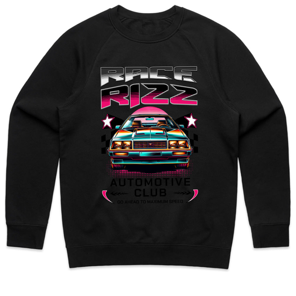 Race Rizz T-Shirt – Retro Neon Automotive Club Edition