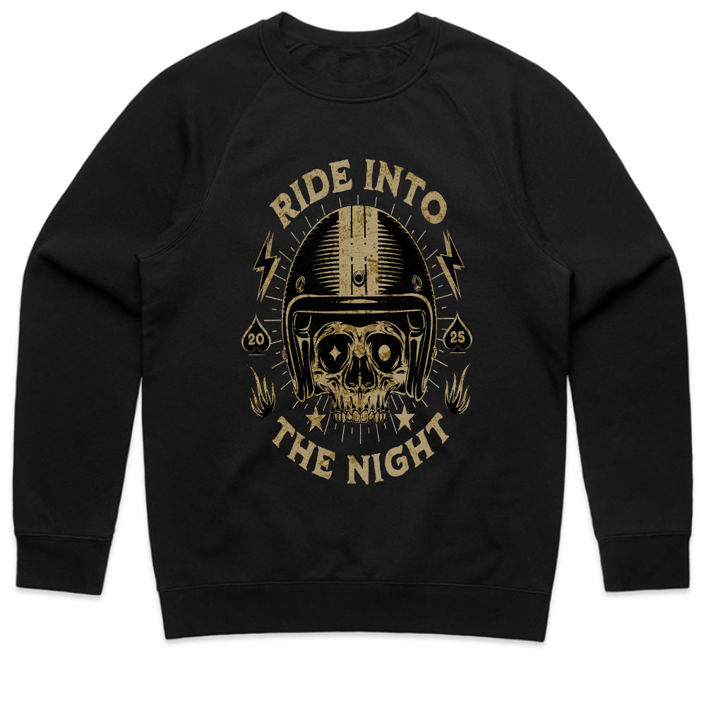 Ride Into the Night T-Shirt – Skull Biker Midnight Ride Tee