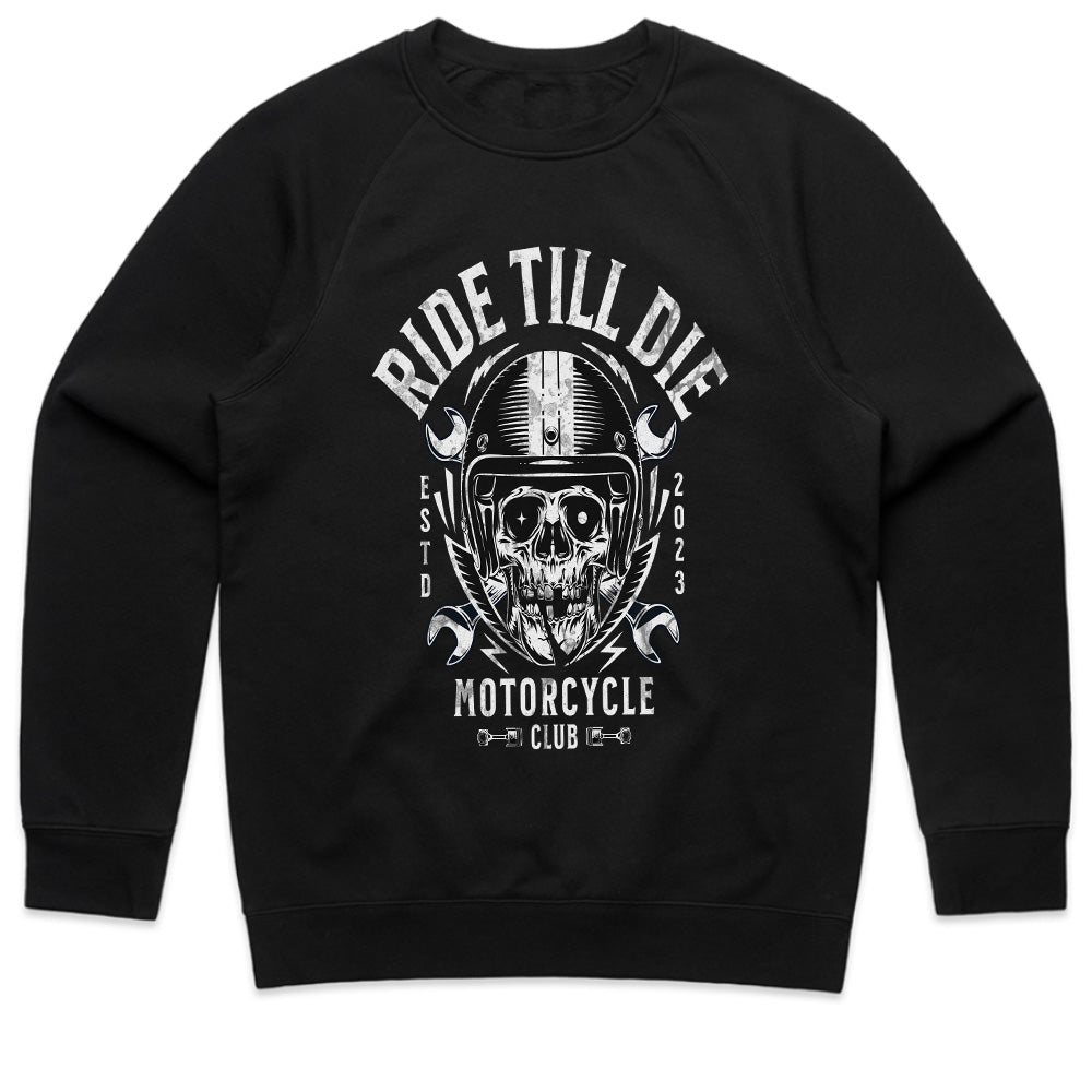 Ride Till Die T-Shirt – Hardcore Biker Skull Motorcycle Club Tee