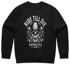 Ride Till Die T-Shirt – Hardcore Biker Skull Motorcycle Club Tee