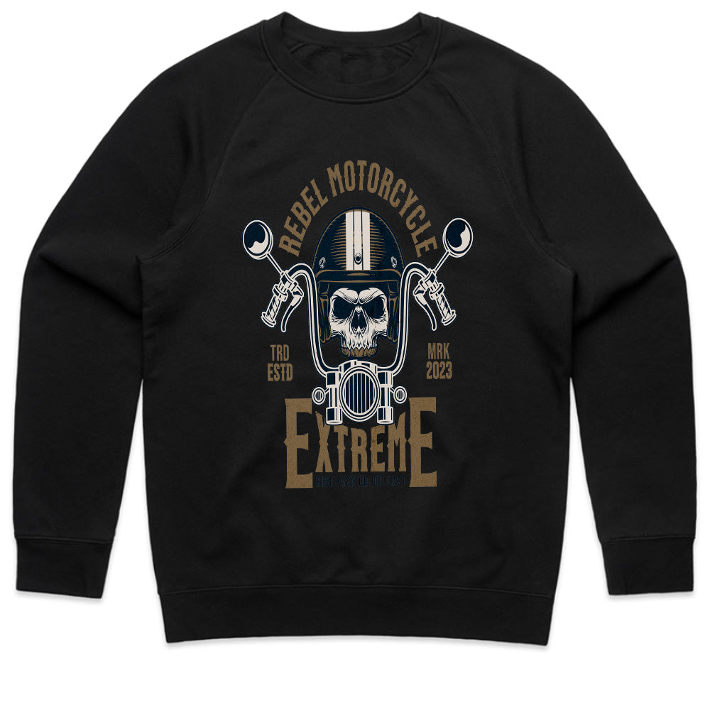 Rebel Motorcycle Extreme T-Shirt – Skull Biker Chopper Rider Tee
