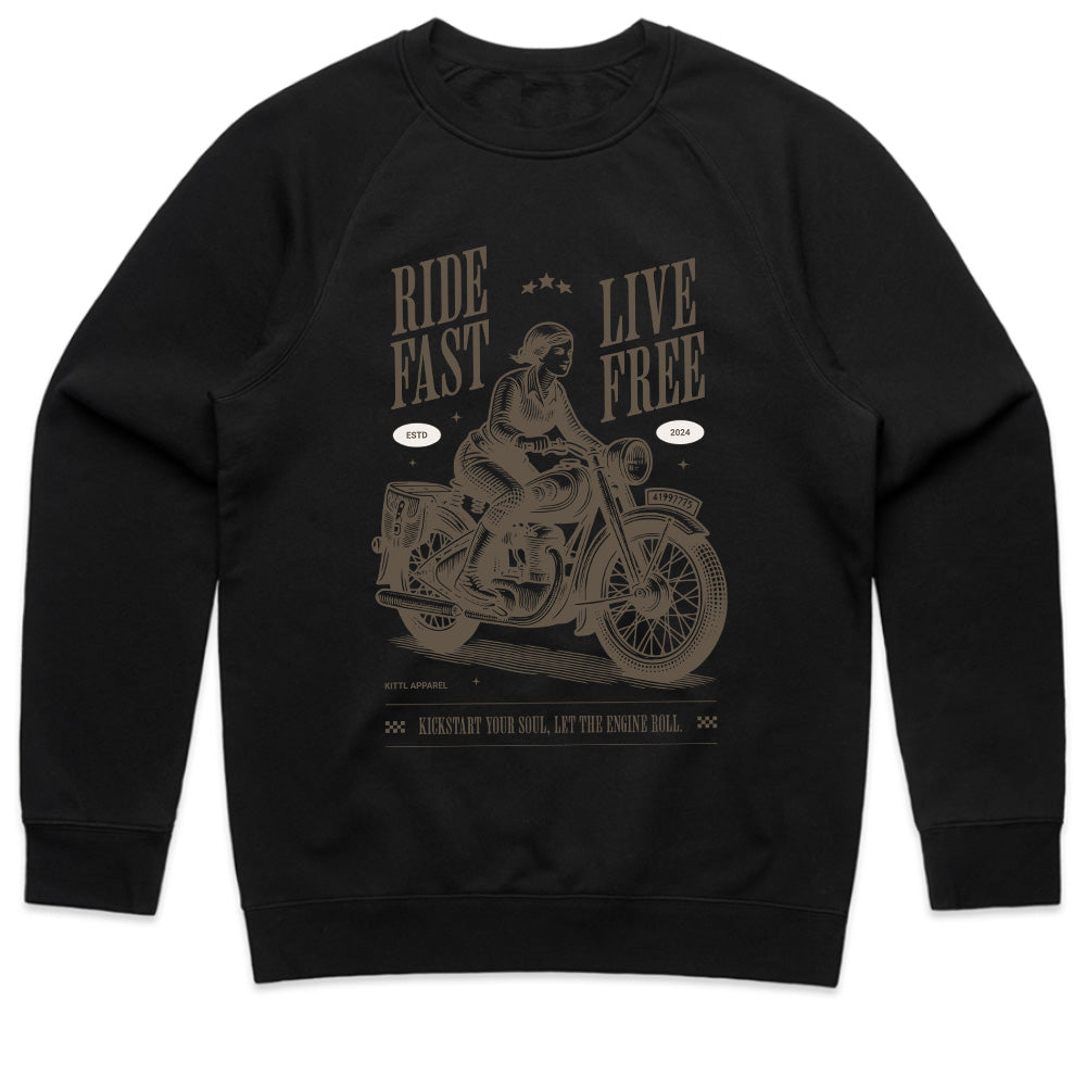 Ride Fast Live Free T-Shirt – Vintage Motorcycle Freedom Tee