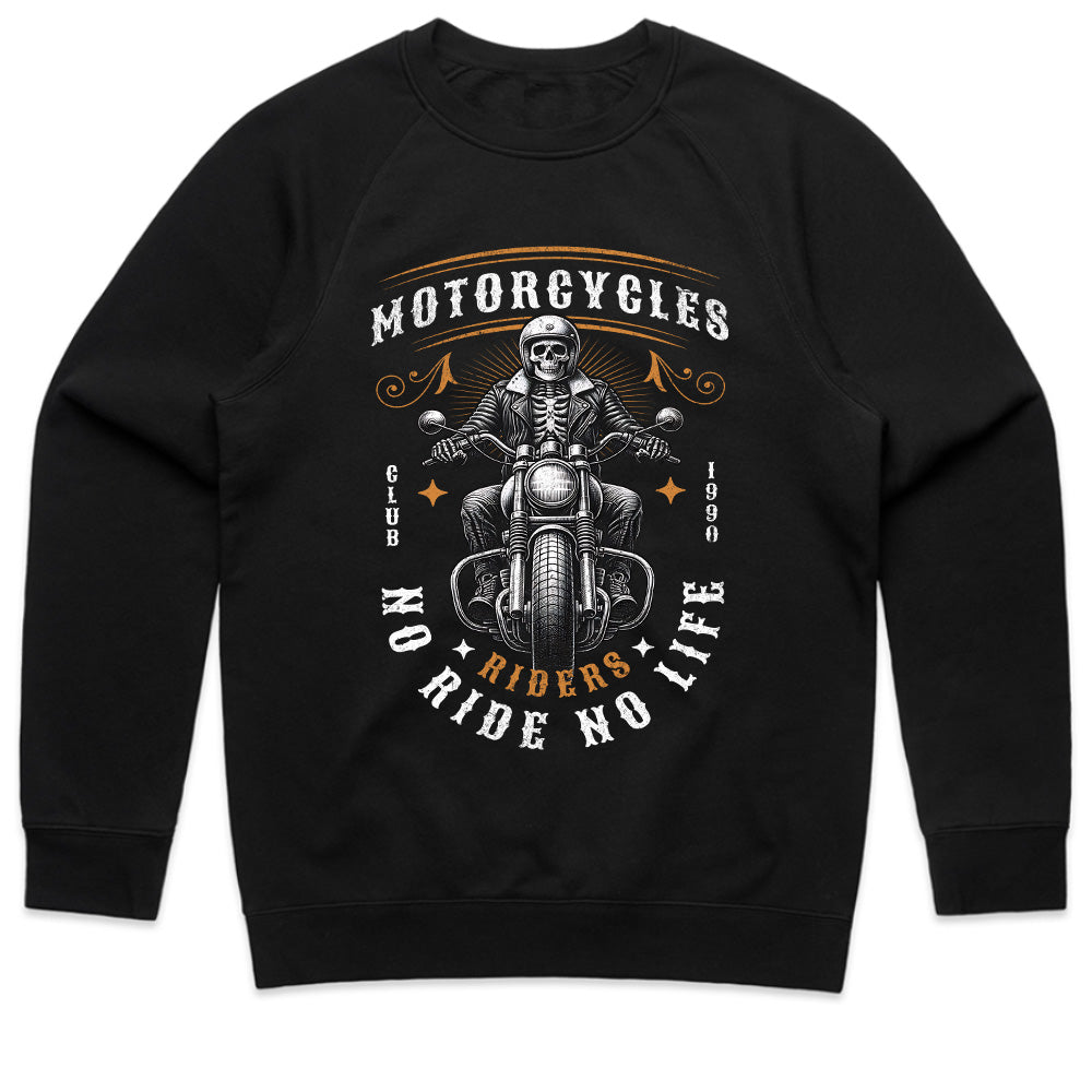 No Ride No Life T-Shirt – Skeleton Biker Club Tee