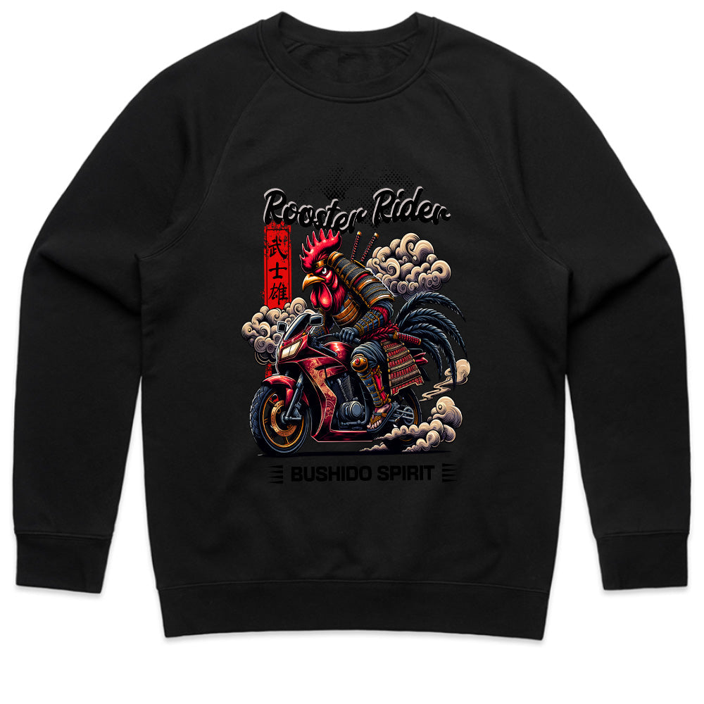 Rooster Rider T-Shirt – Samurai Biker Bushido Spirit Tee
