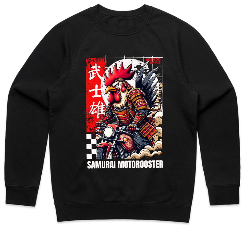 Samurai MotoRooster T-Shirt – Bushido Biker Warrior Tee