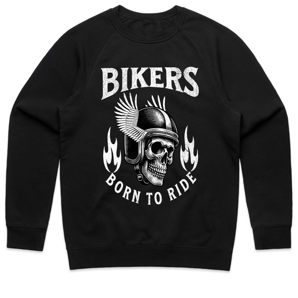 Bikers Born to Ride T-Shirt – Winged Skull Motorcycle Tee