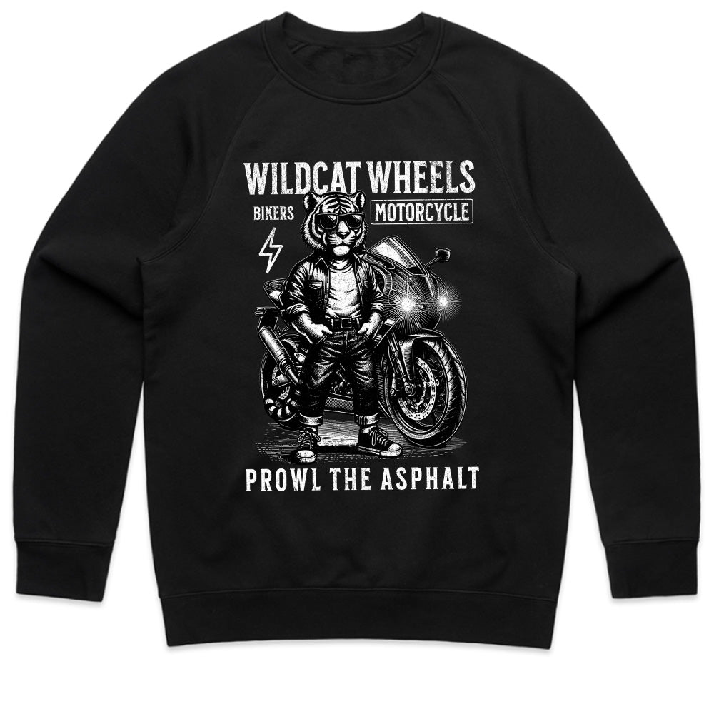 Wildcat Wheels Biker T-Shirt – Fierce Tiger Rider with Motorcycle