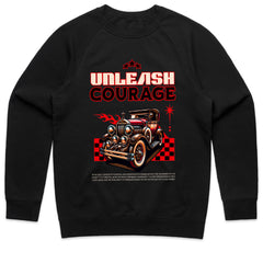 Unleash Courage – Retro Classic Hot Rod Motivation T-Shirt