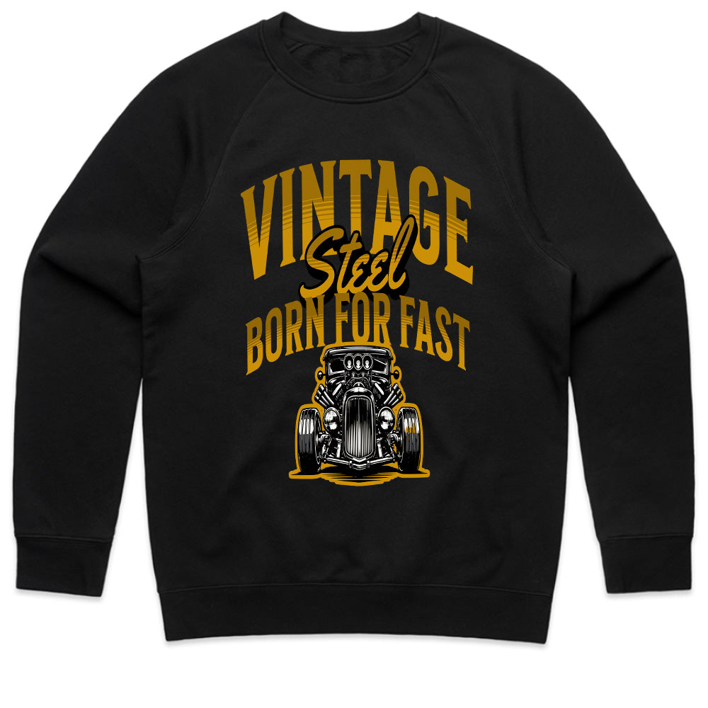 Vintage Steel — Born for Fast Classic Hot Rod Car T-Shirt