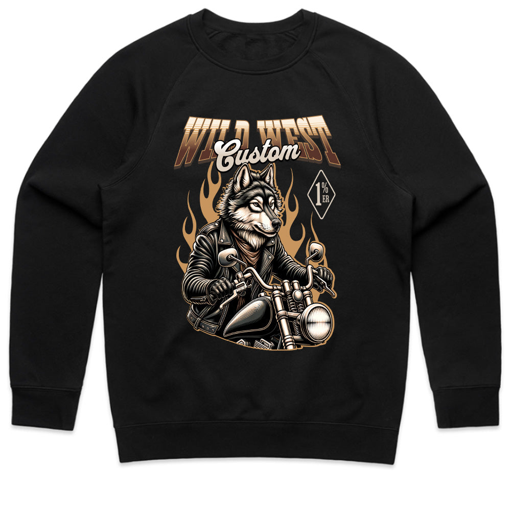 Wild West Custom Biker Wolf T-Shirt – Rebel Rider Streetwear
