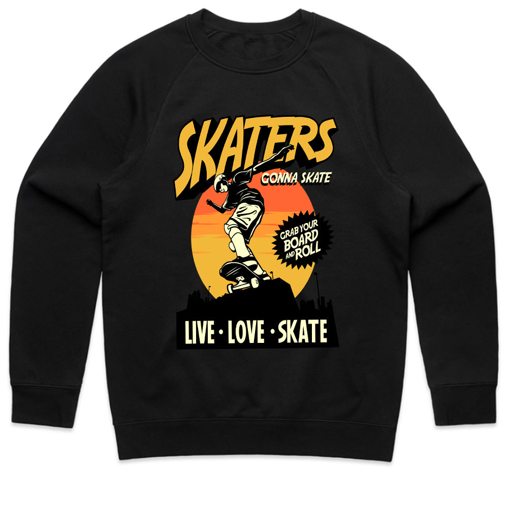 Skaters Gonna Skate - Urban Sunset Skateboarding Tee