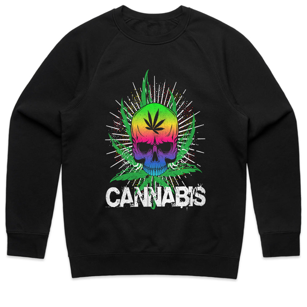 Psychedelic Cannabis Skull: Bold Streetwear Statement Tee