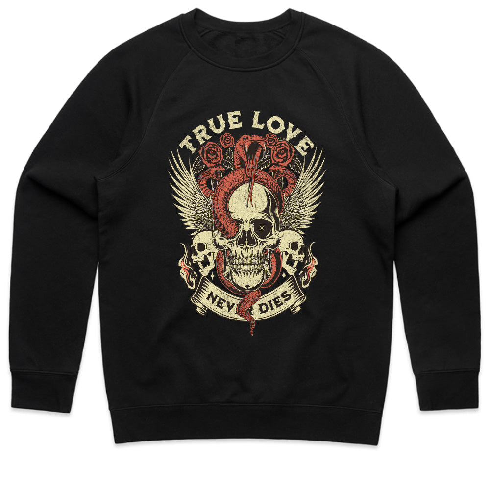 True Love Never Dies – Gothic Skull & Snake Tattoo-Inspired T-Shirt