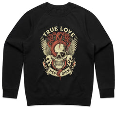 True Love Never Dies – Gothic Skull & Snake Tattoo-Inspired T-Shirt