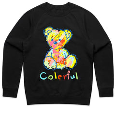 Crayon Chaos – Colorful Bear Scribble Tee