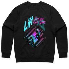 "Lift & Elevate Your Game" Neon Cyber Gym T-Shirt – Futuristic Fitness Vibes