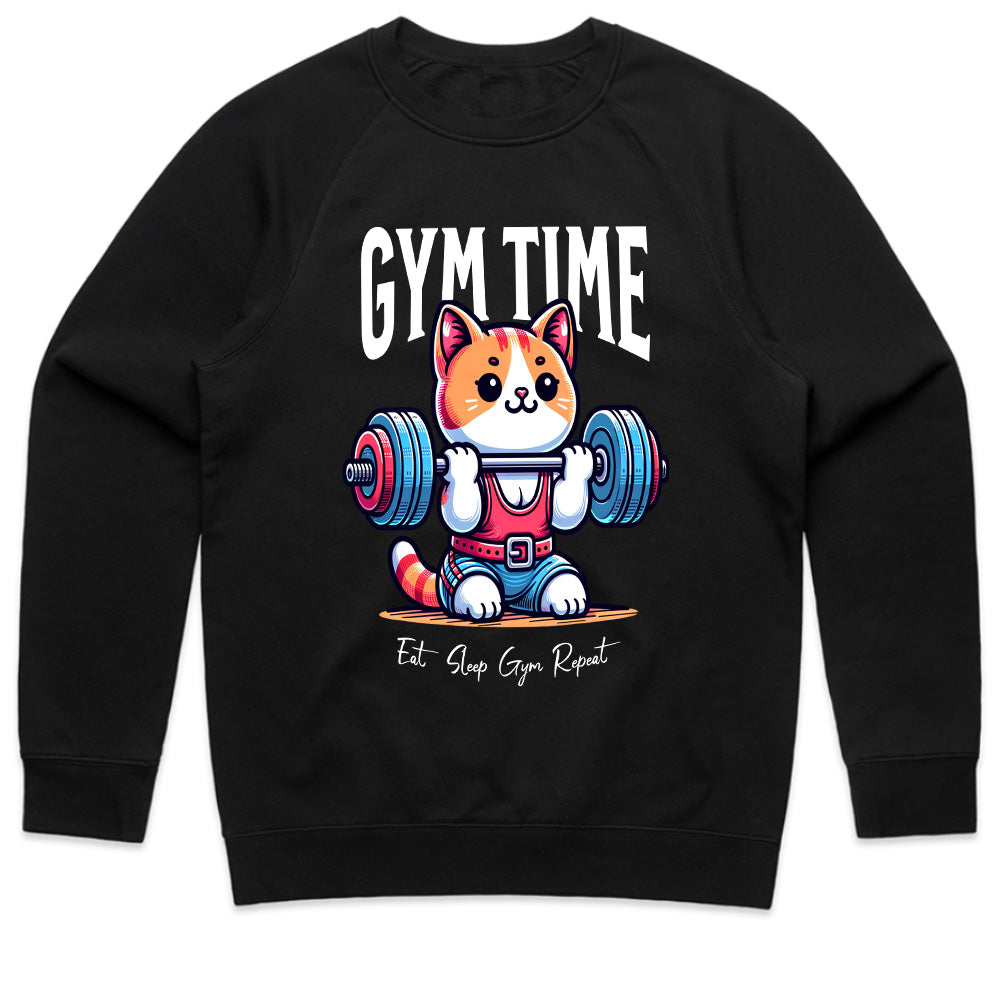 Gym Time Cat – Cute & Funny Workout T-Shirt for Fitness Lovers