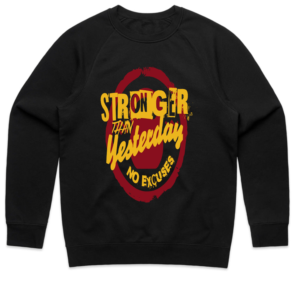 Stronger Than Yesterday – No Excuses Gym T-Shirt | Motivational Fitness Tee