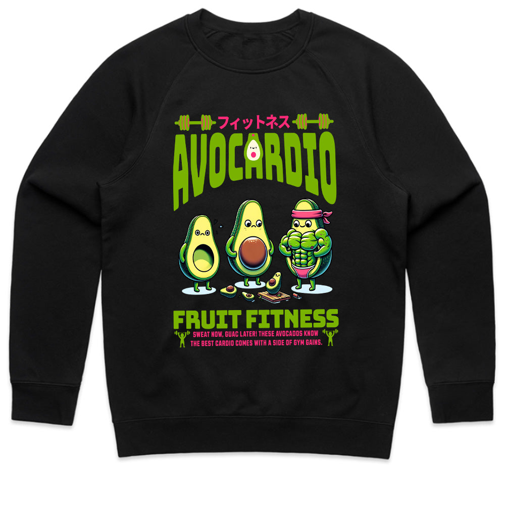 "Avocardio Fruit Fitness" Funny Gym T-Shirt – Sweat Now, Guac Later!