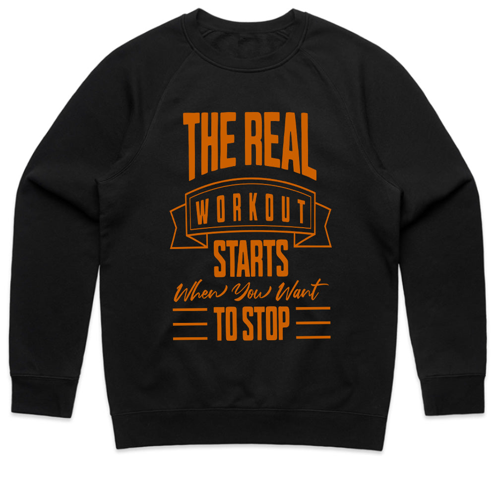 "The Real Workout Starts When You Want to Stop" Motivational Gym T-Shirt