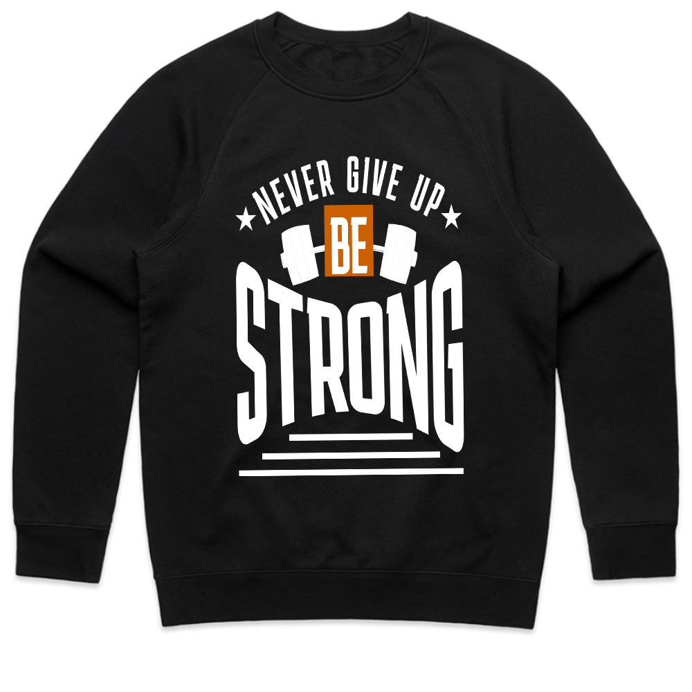 "Never Give Up, Be Strong" Motivational Gym T-Shirt – Strength & Resilience