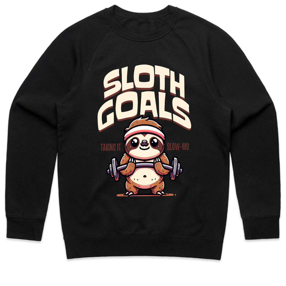 "Sloth Goals – Taking It Slow-Mo" Funny Gym T-Shirt for Lazy Lifters
