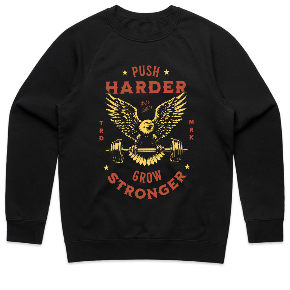"Push Harder, Grow Stronger" Eagle Gym T-Shirt – Strength & Determination