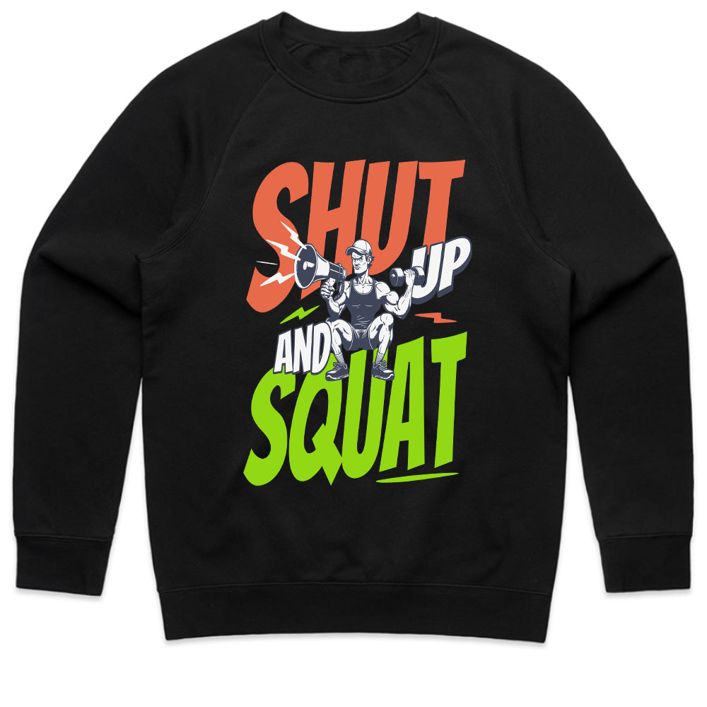 "Shut Up and Squat" Gym T-Shirt – No Excuses, Just Gains