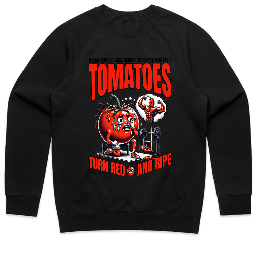 "Tomatoes Turn Red and Ripe" Funny Workout Gym T-Shirt – Fitness Humor