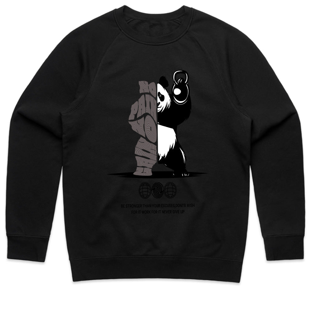 "No Pain, No Gain" Panda Gym T-Shirt – Strength Meets Zen