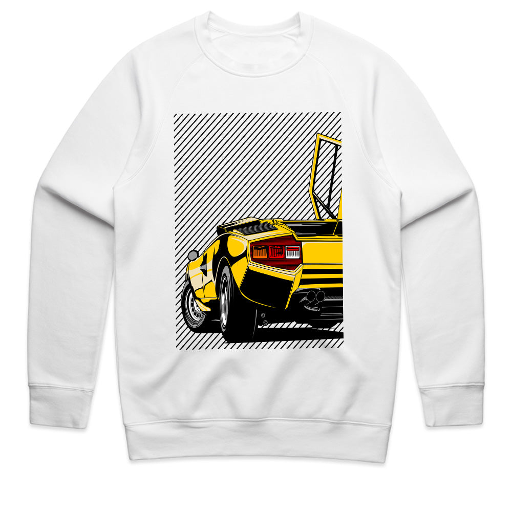 Countach Rear Legend T-Shirt — Retro Yellow Supercar Edition