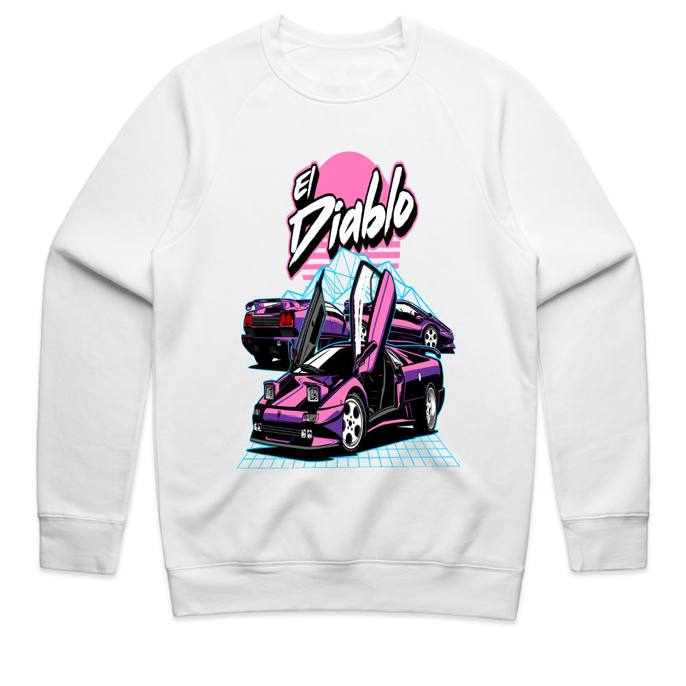 El Diablo Retro Supercar T-Shirt — Vaporwave Dream Edition
