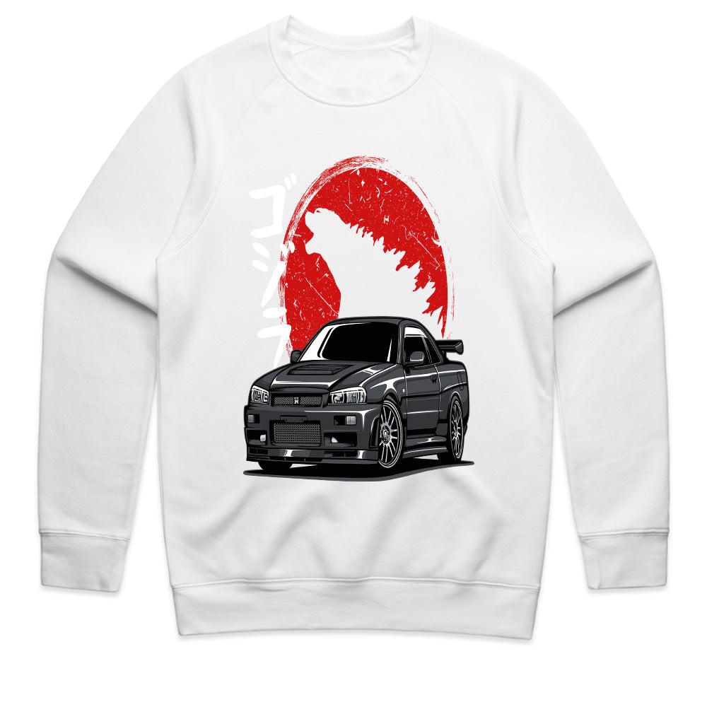 Godzilla Skyline R34 T-Shirt – Japanese Monster Legend Meets JDM Power