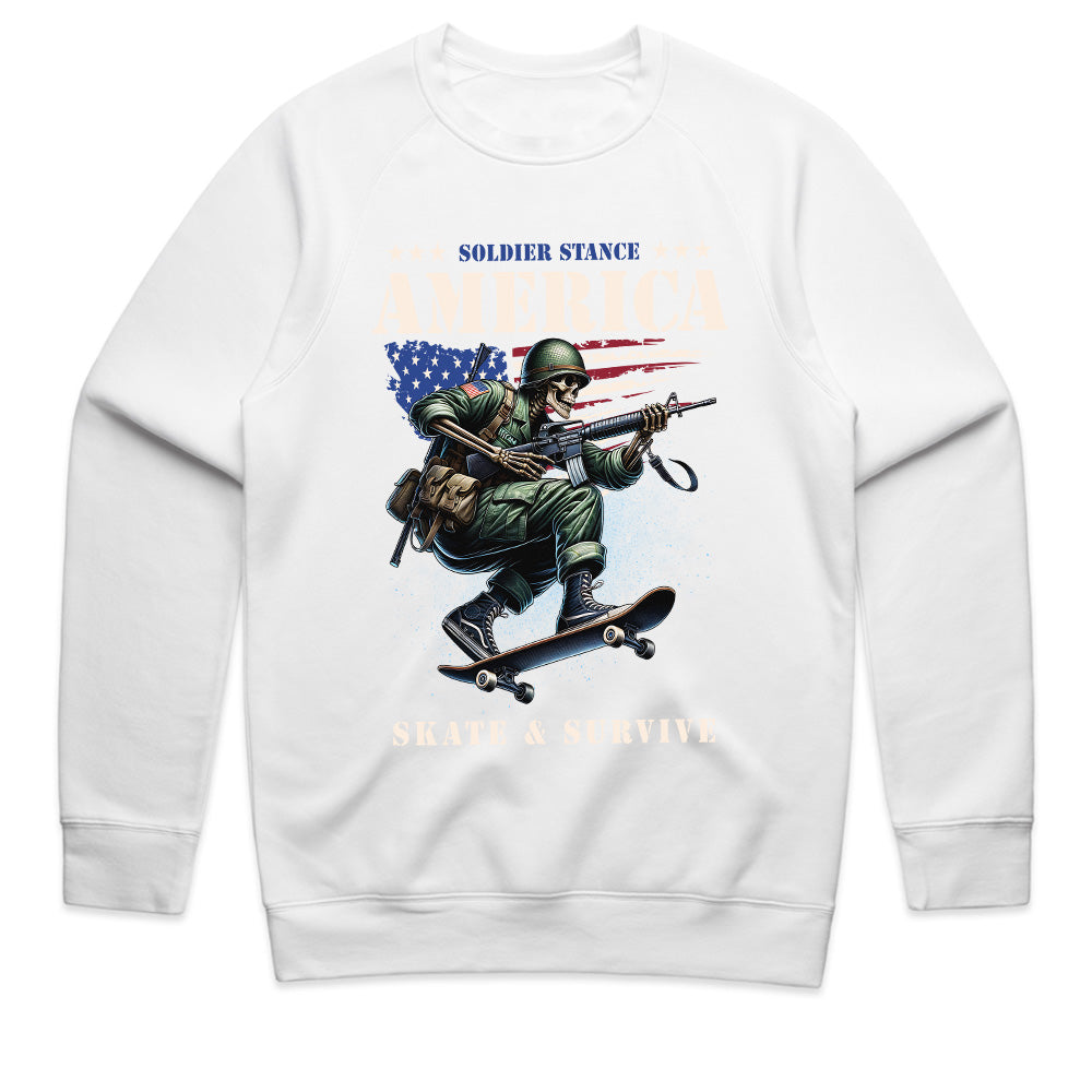 Soldier Stance: Skate & Survive America Tee