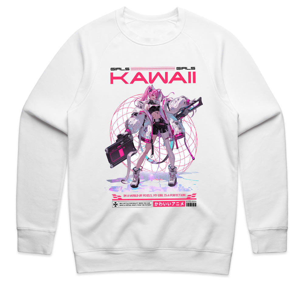 Pixel Kawaii: Cyberpunk Waifu Tee