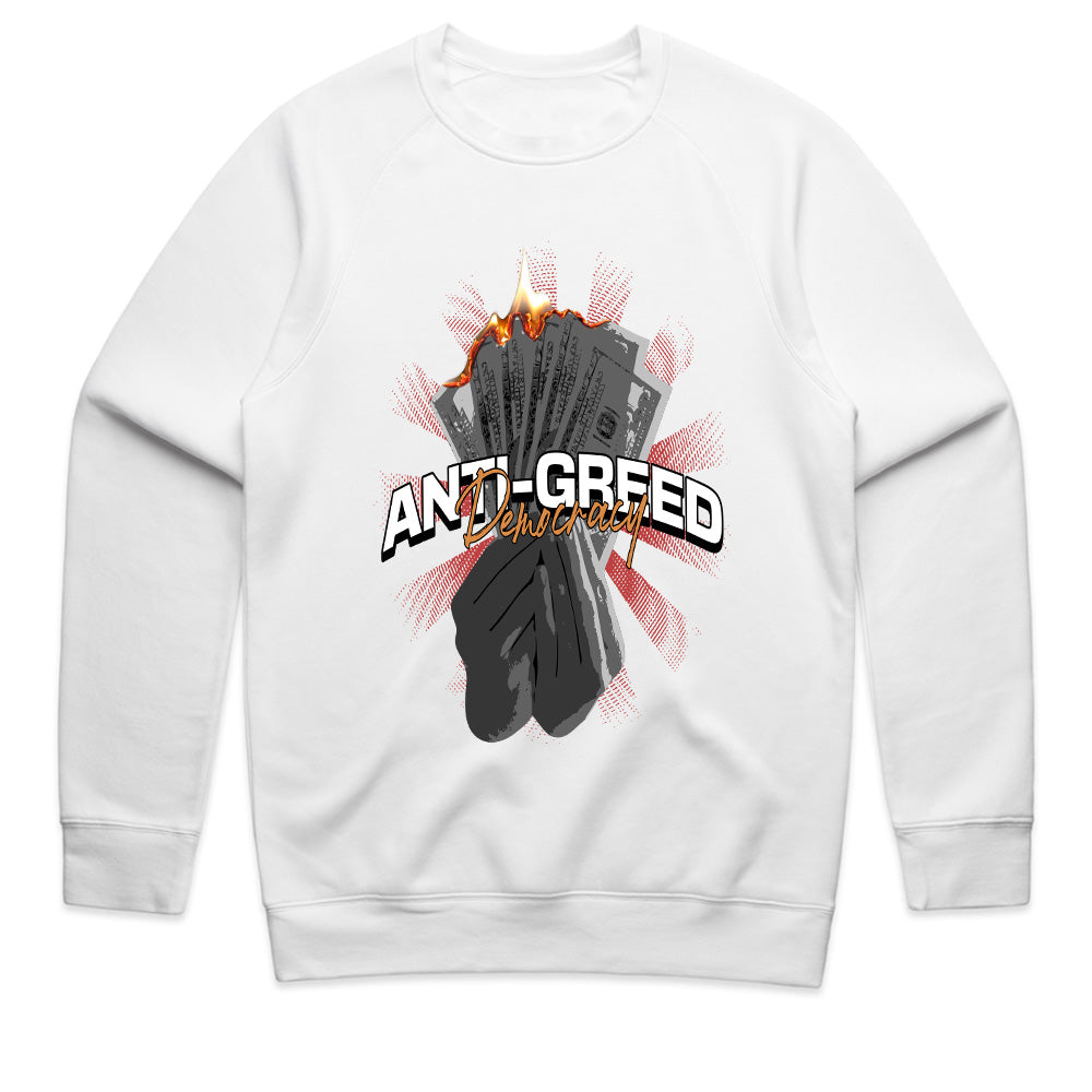 Burn the Greed: Anti-Greed Democracy Tee