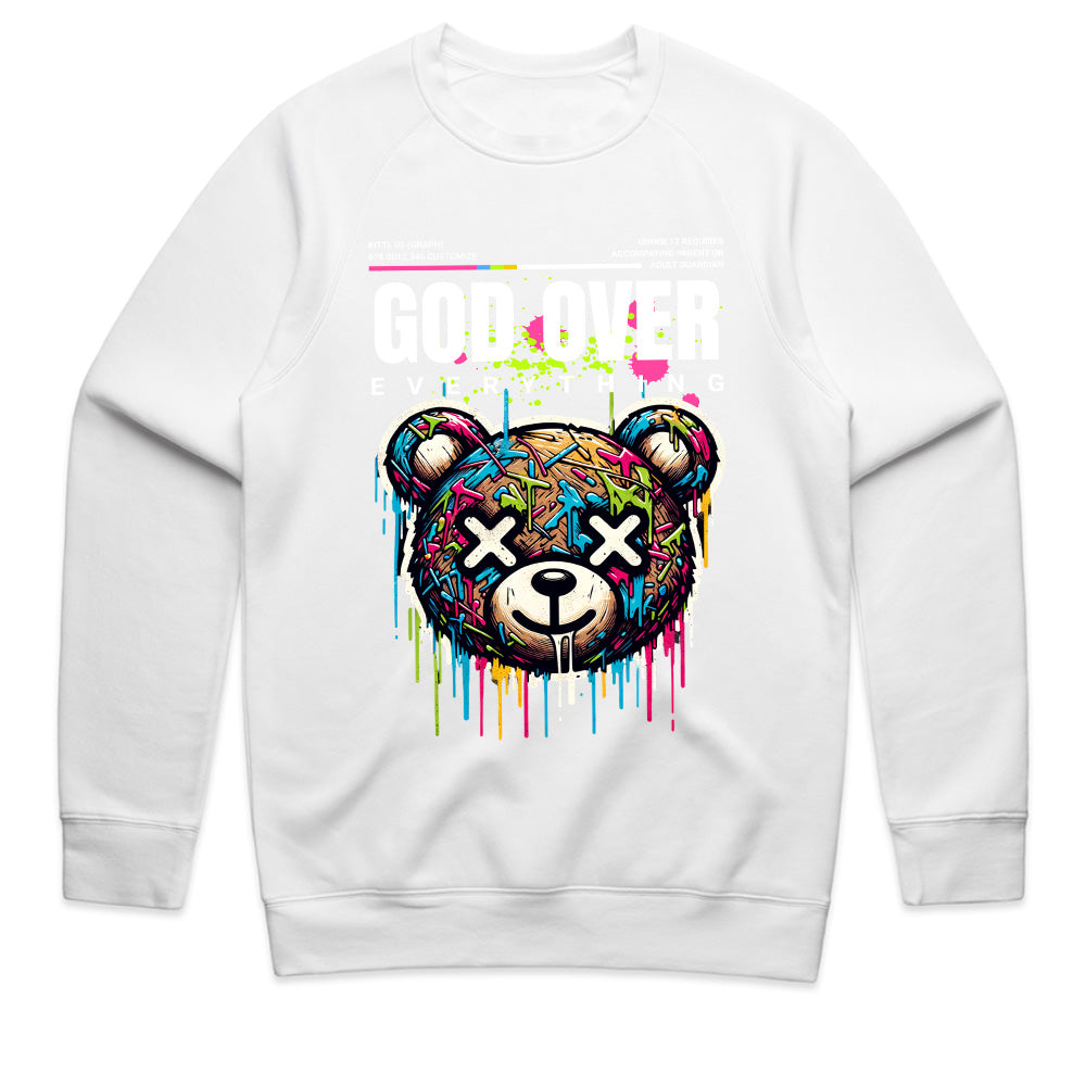 Divine Drip: God Over Everything Graffiti Bear Tee