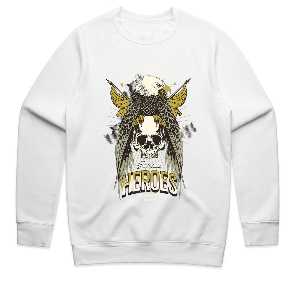 Famous Heroes Vintage Eagle & Skull T-Shirt – Classic Bold Design