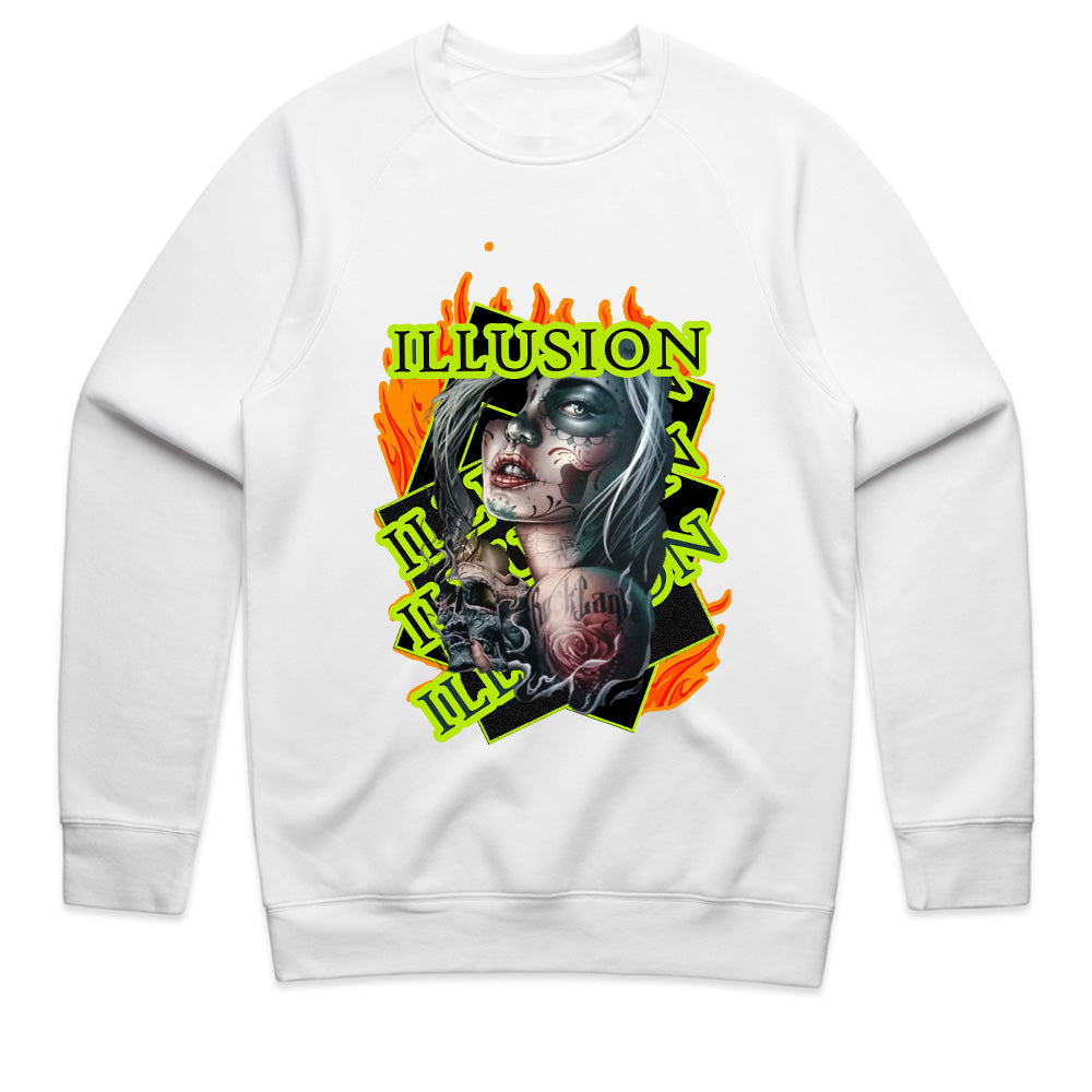 Burning Mirage: Neon Illusion Ink Tee