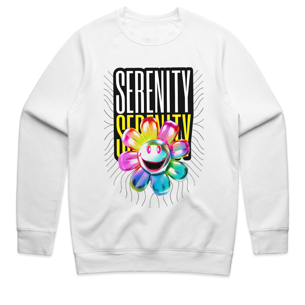 Serenity Bloom: Neon Smiley Flower Tee
