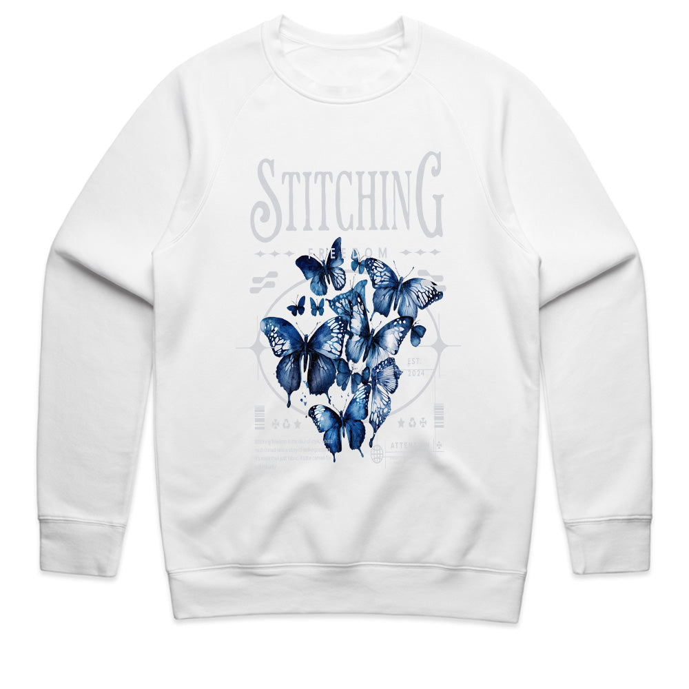 Stitching Freedom: Blue Butterfly Escape Tee