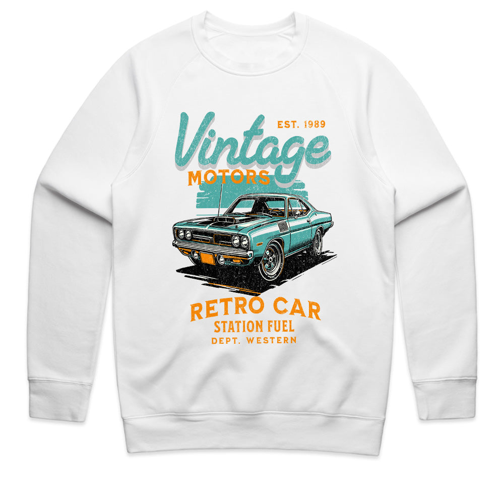 Vintage Motors Retro Car: Classic Teal Muscle Tee