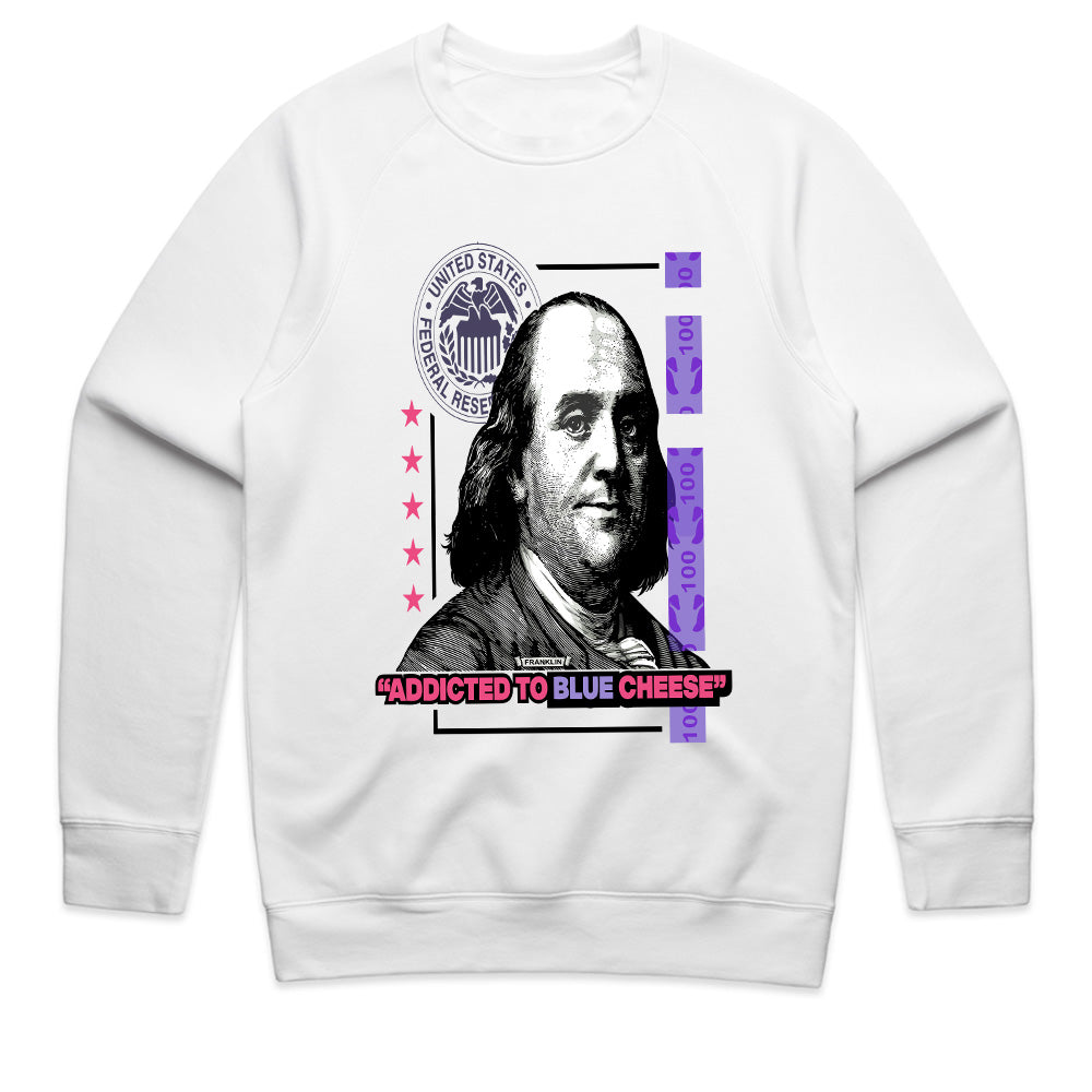Blue Cheese Flex: Franklin Money Addict Tee