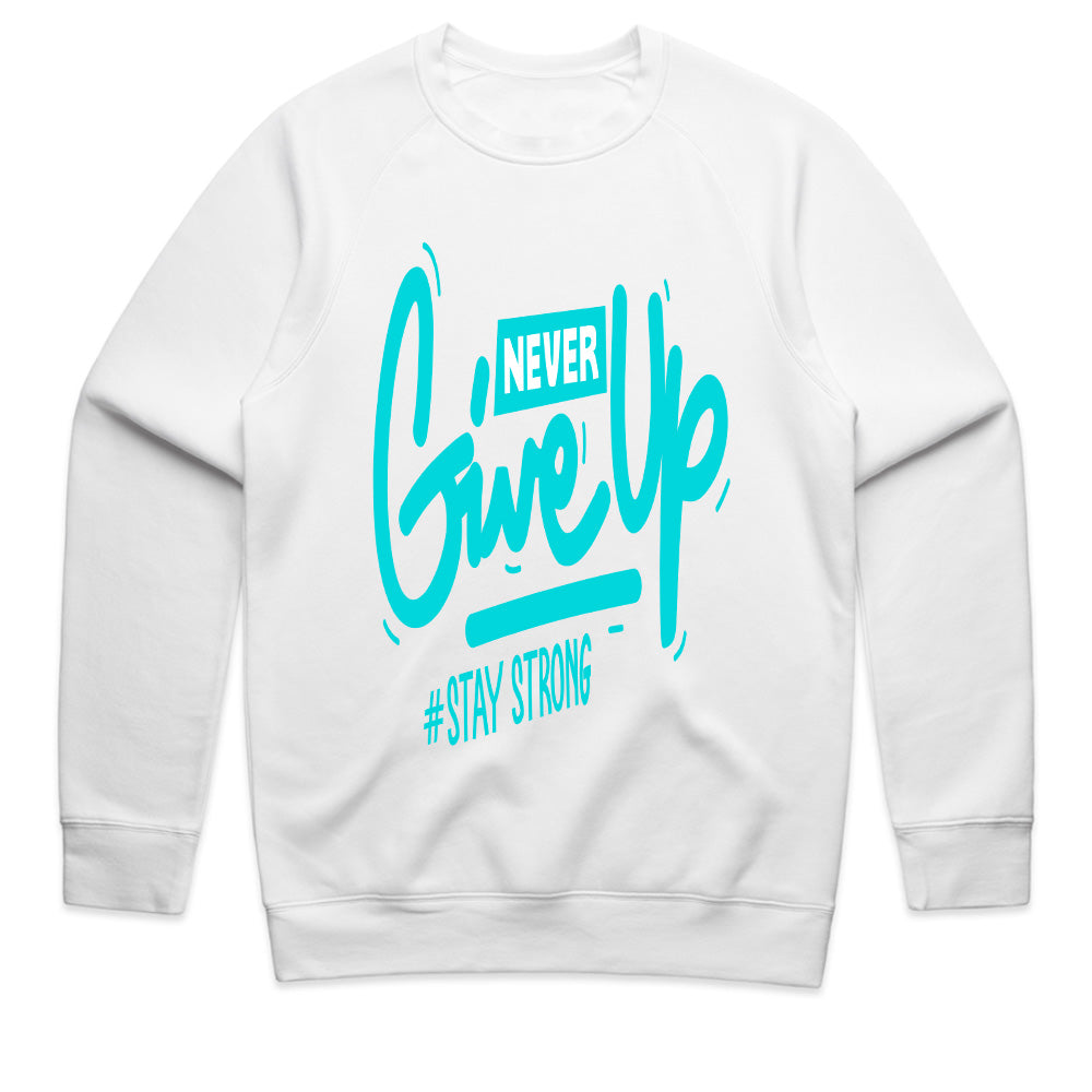 Never Give Up" Aqua Vibe Motivational Tee